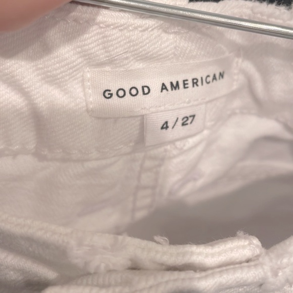 🆕 Good American white distressed denim jeans size 4/27 L4 - Picture 8 of 11